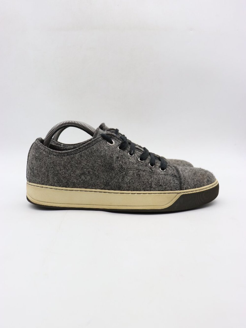 Lanvin DDB1 Gray Wool Lace Up Men's Size UK 6 US 7 Casual Shoes Sneakers